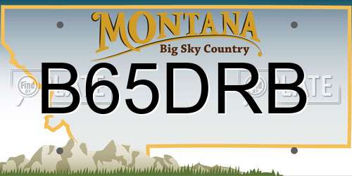 B65DRB Montana License Plate