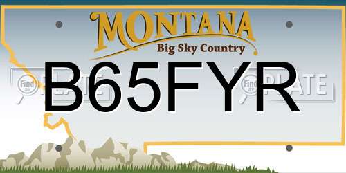 B65FYR Montana License Plate