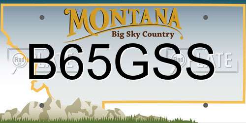 B65GSS Montana License Plate