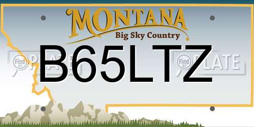 B65LTZ Montana License Plate