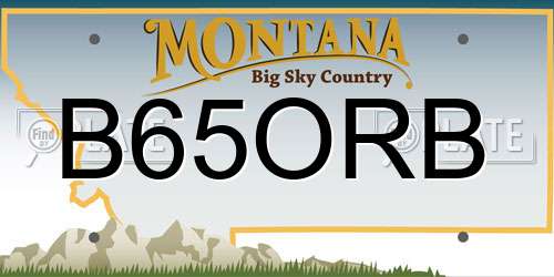 B65ORB Montana License Plate