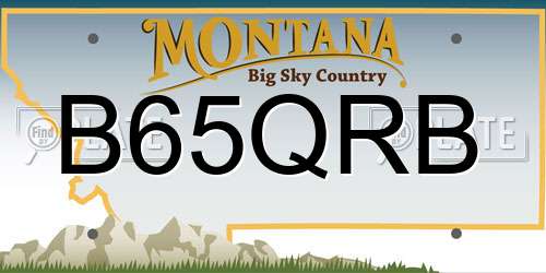 B65QRB Montana License Plate