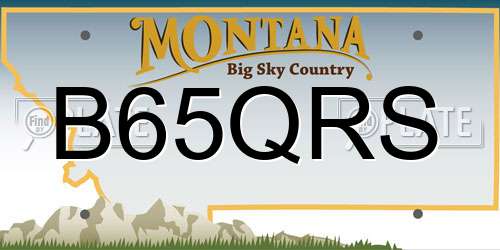 B65QRS Montana License Plate