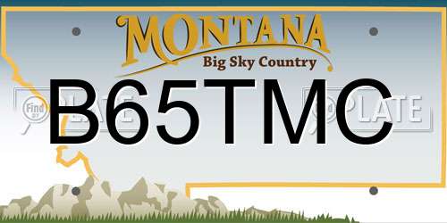 B65TMC Montana License Plate