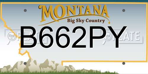 B662PY Montana License Plate