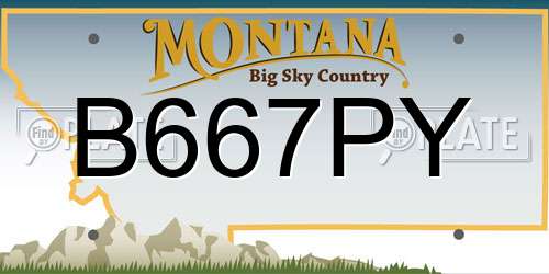 B667PY Montana License Plate