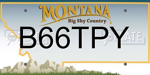 B66TPY Montana License Plate