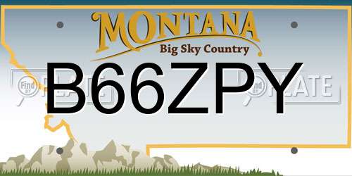 B66ZPY Montana License Plate