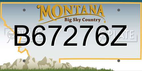 B67276Z Montana License Plate