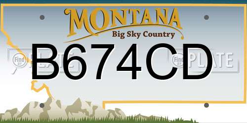 B674CD Montana License Plate