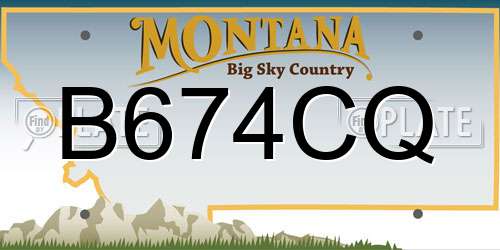 B674CQ Montana License Plate