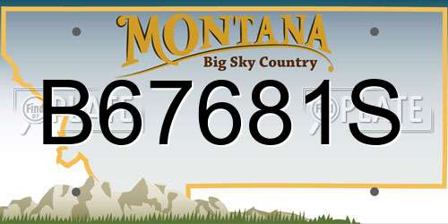 B67681S Montana License Plate