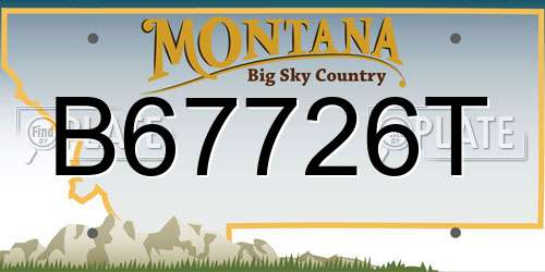 B67726T Montana License Plate