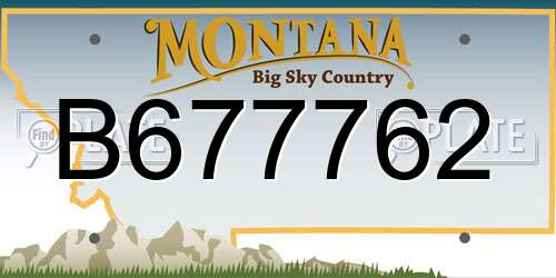 B677762 Montana License Plate