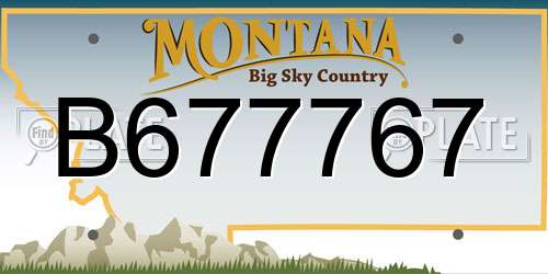 B677767 Montana License Plate
