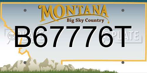B67776T Montana License Plate