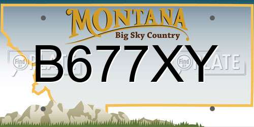 B677XY Montana License Plate