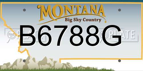 B6788G Montana License Plate