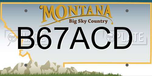 B67ACD Montana License Plate