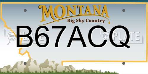 B67ACQ Montana License Plate