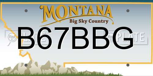 B67BBG Montana License Plate