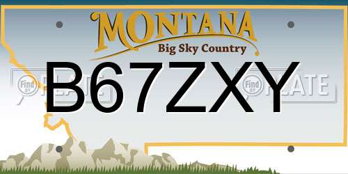 B67ZXY Montana License Plate