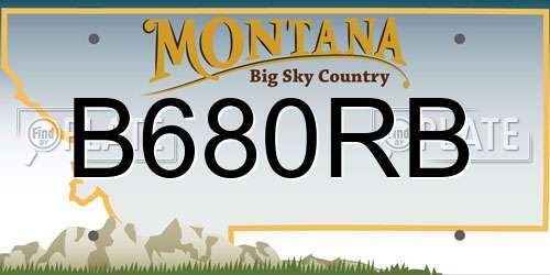 B680RB Montana License Plate