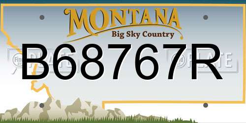 B68767R Montana License Plate