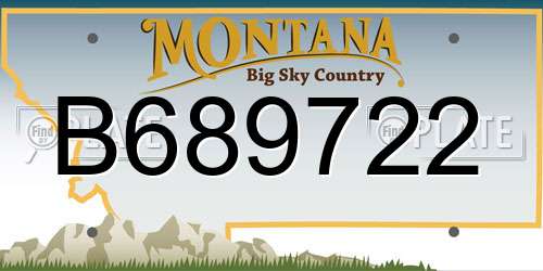 B689722 Montana License Plate