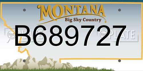 B689727 Montana License Plate