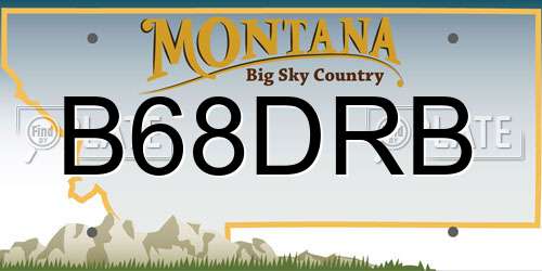 B68DRB Montana License Plate