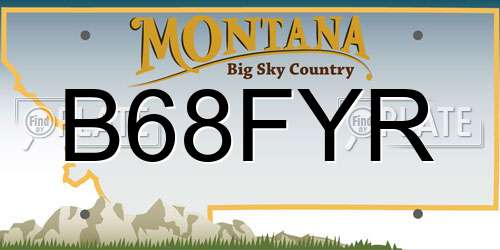 B68FYR Montana License Plate