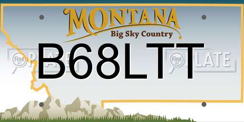 B68LTT Montana License Plate