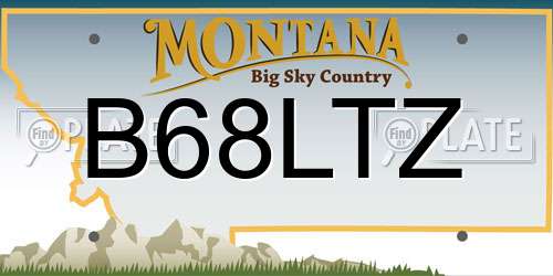 B68LTZ Montana License Plate