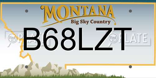 B68LZT Montana License Plate
