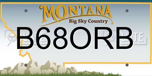 B68ORB Montana License Plate