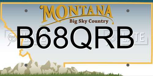 B68QRB Montana License Plate