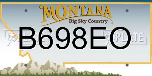 B698EO Montana License Plate