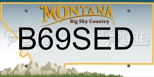 B69SED Montana License Plate