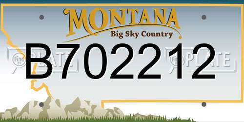 B702212 Montana License Plate