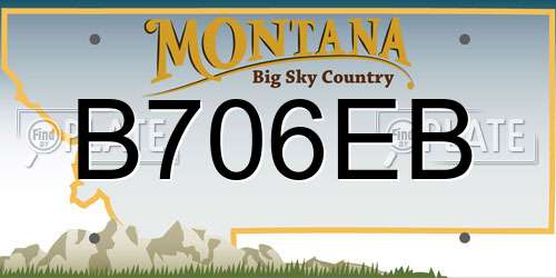 B706EB Montana License Plate