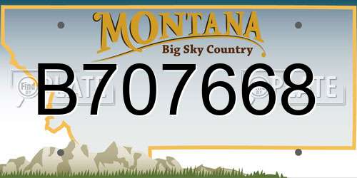 B707668 Montana License Plate