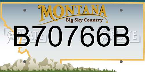 B70766B Montana License Plate