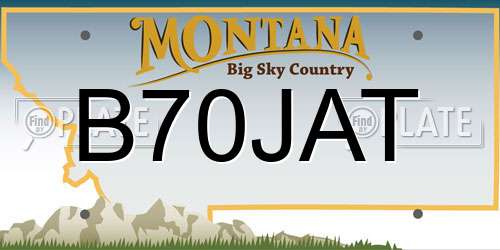 B70JAT Montana License Plate