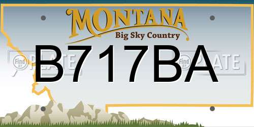 B717BA Montana License Plate