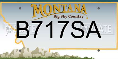 B717SA Montana License Plate