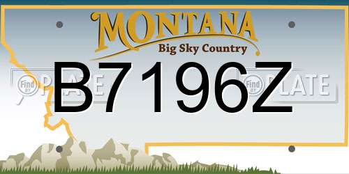 B7196Z Montana License Plate