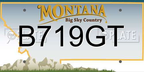 B719GT Montana License Plate
