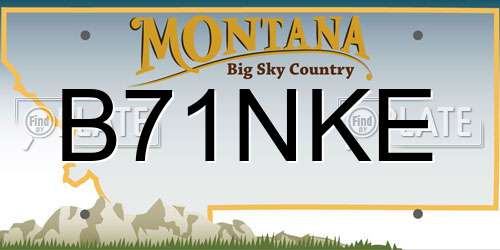 B71NKE Montana License Plate