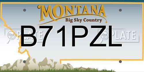 B71PZL Montana License Plate